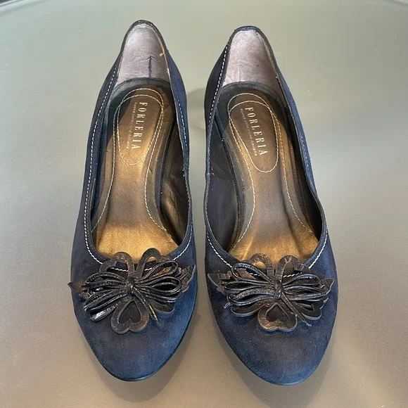 Wedge Heels in Blue Suede - sz 7.5 - Picture 10 of 11